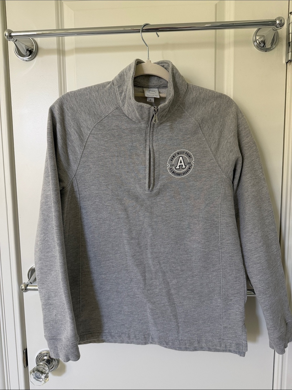 Army West Poont “Gear For Sports” brand Gray Quarter-Zip Sweater with 'A' Crest